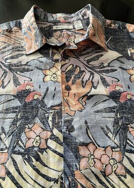 CUBAVERA Blue Tropical Floral Linen/Cotton Shirt sz 2X (NWT) | Big & Tall